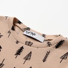 Пижама новогодняя для девочки: лонгслив, легинсы, KAFTAN «Ёлки», бежевая, рост 86-92 см - Фото 8
