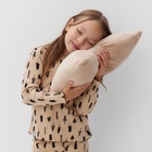 Пижама новогодняя для девочки: лонгслив, легинсы, KAFTAN «Ёлки», бежевая, рост 98-104 см - Фото 2
