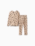Пижама новогодняя для девочки: лонгслив, легинсы, KAFTAN «Ёлки», бежевая, рост 122-128 см - Фото 15