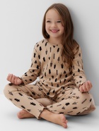 Пижама новогодняя для девочки: лонгслив, легинсы, KAFTAN «Ёлки», бежевая, рост 122-128 см - Фото 9