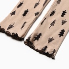 Пижама детская (лонгслив и легинсы), KAFTAN «Ёлки», размер 36 (134-140 см), бежевая  (артикул 10480204)  большой выбор товаров оптом и в розницу по низким ценам с доставкой