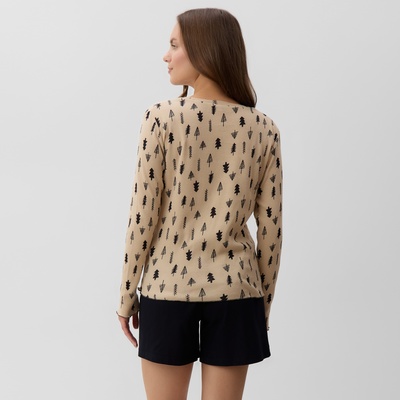 Пижама новогодняя женская (лонгслив, шорты) KAFTAN «Елки», размер 44-46