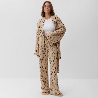Пижама новогодняя женская (рубашка, брюки) KAFTAN «Елки», размер 48-50