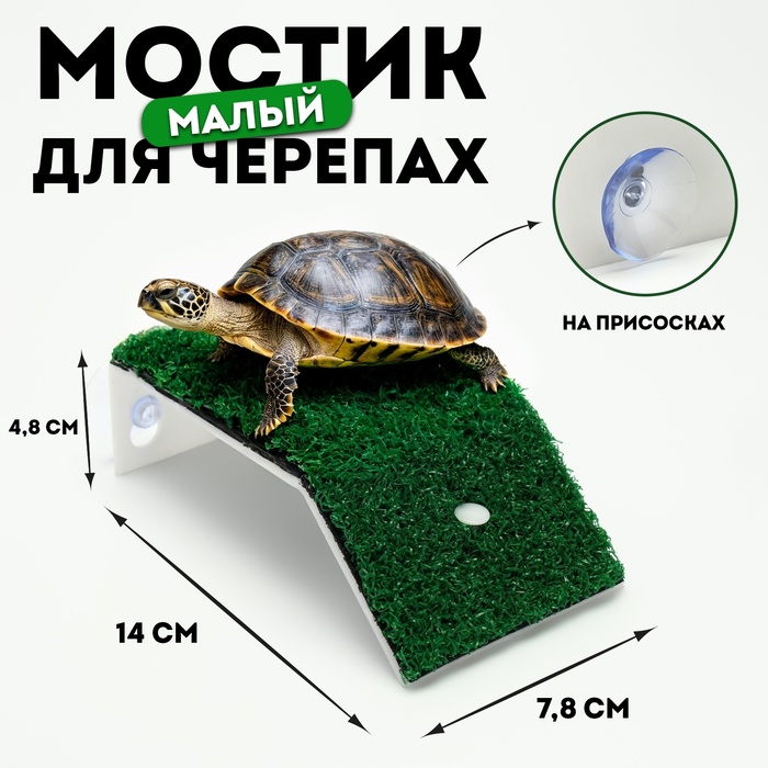 Мостик для черепах малый, на присосках, 14×7.8×4.8 см - Фото 1