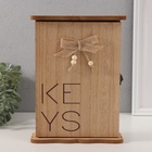 Ключница настенная «KEYS с сердечком и бантом», дерево, 3×19×25.6 см 10499009 - фото 12837226