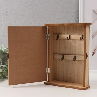 Ключница настенная «KEYS с сердечком и бантом», дерево, 3×19×25.6 см