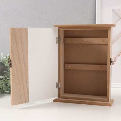 Ключница настенная «Роза. Ключи и сердце», дерево, 6 крючков, голубой 6.5×20×26.5 см