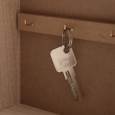 Ключница настенная «Роза. Ключи и сердце», дерево, 6 крючков, голубой 6.5×20×26.5 см