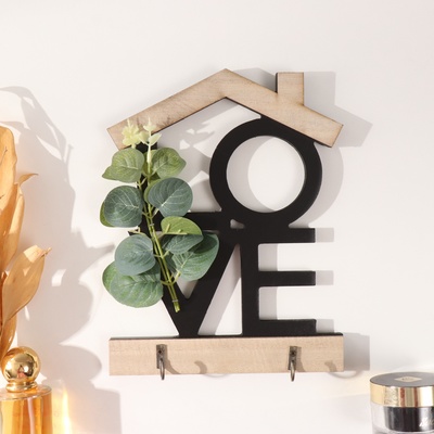 Настенные крючки декоративные «Любовь. Домик», дерево, 18.3×23.8 см