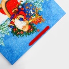 Пакет подарочный новогодний ламинированный «Дед мороз спешит в гости», 50×40×25 см - фото 58018247