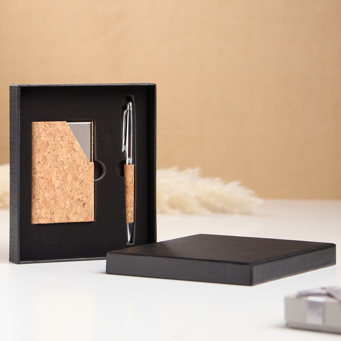 Набор подарочный 2 в 1 (ручка, визитница) - Фото 1