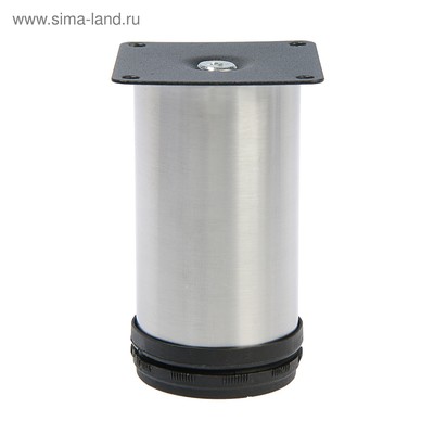 Опора мебельная, регулируемая, D=50 мм, h=100 мм, цвет сатиновый никель, 4 шт