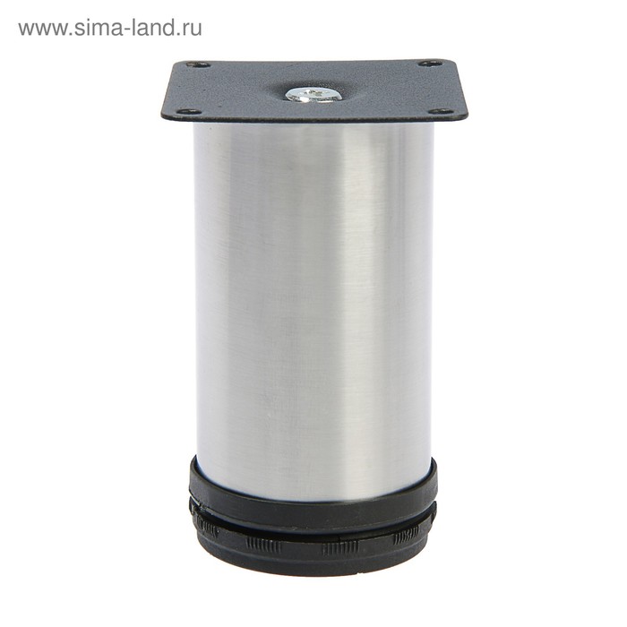 Опора мебельная, регулируемая, D=50 мм, h=100 мм, цвет сатиновый никель, 4 шт