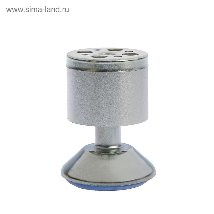 Опора мебельная, регулируемая, алюминиевая, d=50 мм, h=80 мм, цвет матовый хром, 4 шт.