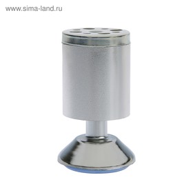 Опора мебельная, регулируемая, алюминиевая, d=50 мм, h=100 мм, цвет матовый хром, 4 шт.