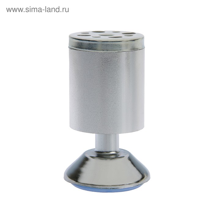 Опора мебельная, регулируемая, алюминиевая, D=50 мм, h=100 мм, цвет матовый хром, 4 шт