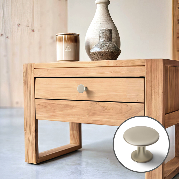 Ручка-кнопка ТУНДРА РК002, Матовый никель, 8 шт.