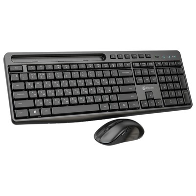 Комплект клавиатура и мышь Оклик S275W, беспроводной, мембранная клавиатура, 1600 dpi, USB, чёрный