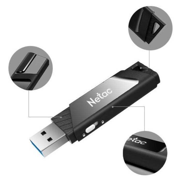 Флешка Netac 32GB U336 NT03U336S-032G-30BK USB3.0 черный - фото 51668183