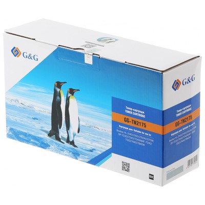 Картридж лазерный G&G GG-TN2175 чёрный, 2600 страниц, для Brother HL-2140/2150/2170, DP-7030/70