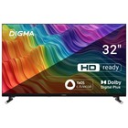 Телевизор LED Digma 32" DM-LED32SBB32 Яндекс.ТВ Frameless Metal черный HD 60Hz DVB-T DVB-T2   107892 - Фото 1