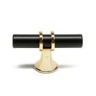 Ручка-кнопка CAPPIO, d=12 мм, пластик, цвет золото/черный, 8 шт. - фото 808589477