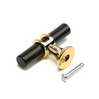 Ручка-кнопка CAPPIO, d=12 мм, пластик, цвет золото/черный, 8 шт. - фото 808589479