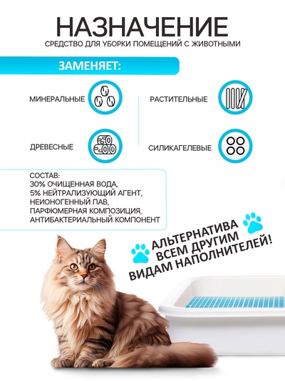 Наполнитель для кошачьего туалета жидкий Luir Pet 1 л