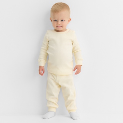 Костюм детский (лонгслив, брюки) MINAKU, рост 62-68 см, айвори