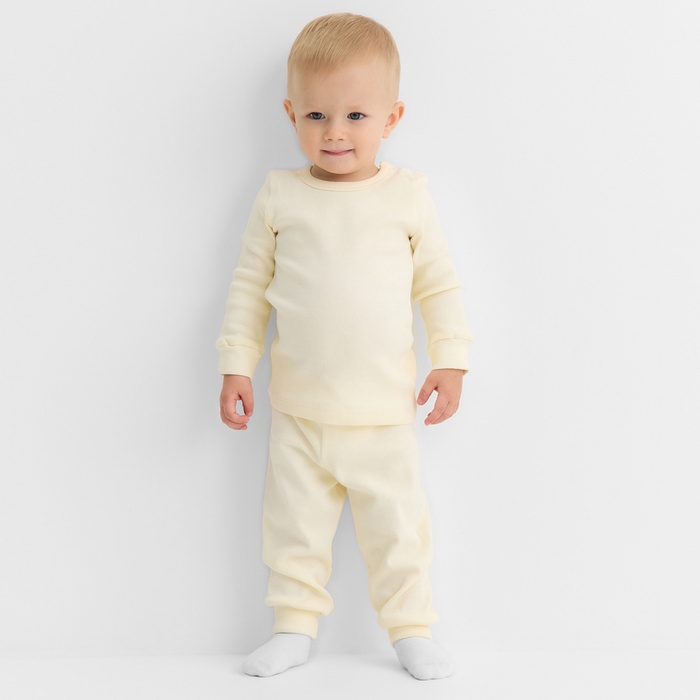 Костюм детский (лонгслив и брюки) MINAKU, рост 74-80 см, айвори - Фото 1
