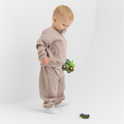 Костюм детский (свитшот, брюки) MINAKU, рост 80-86 см, коричневый