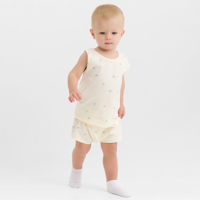 Костюм для девочки (майка, шорты) MINAKU, рост 86-92 см, молочный - Фото 1