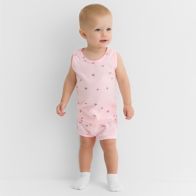 Комплект детский (майка и шорты) MINAKU, рост 74-80 см, розовый