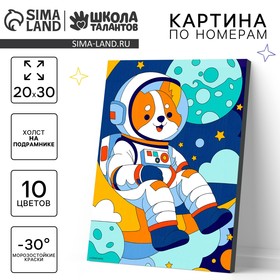 Картина по номерам "Корги космонавт" 20х30 см 10667303