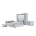 Спальный гарнитур «Бостон», комплект 5 предметов, цвет белый/бетон - Фото 1