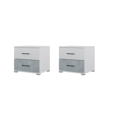 Спальный гарнитур «Бостон», комплект 5 предметов, цвет белый/бетон