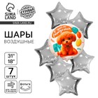 Набор воздушных шаров "С днём рождения. Собачка", фольга 7 шт. - фото 322140736