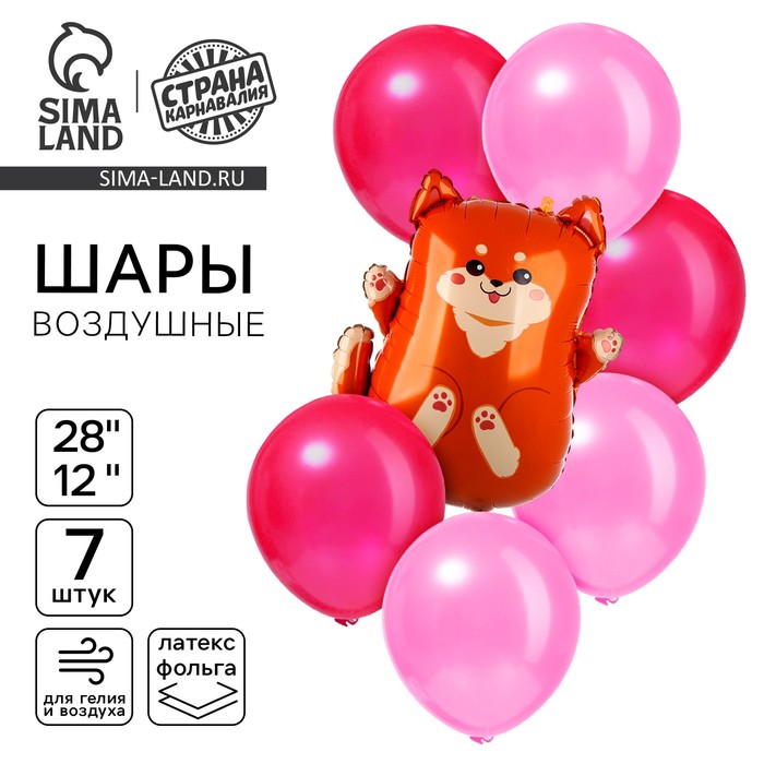 Воздушные шары, букет «Сиба-ину», набор 6 шт. - Фото 1