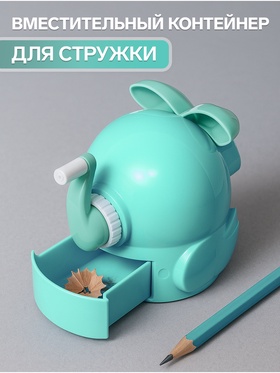 Точилка для карандашей механическая Calligrata «Сова», с контейнером, зелёная