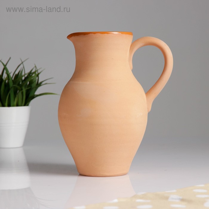 Кувшин гончарный Борисовская керамика, 2 л, бежевый - Фото 1