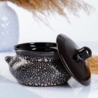 Горшочек для запекания Борисовская керамика «Мрамор», 500 мл, 13×9.5 см, чёрный - Фото 2