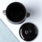 Горшочек для запекания Борисовская керамика «Мрамор», 650 мл, 12×12 см, керамика, чёрный - Фото 3