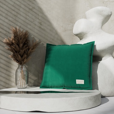 Подушка Этель, 45×45+1 см, изумруд, 100% хлопок
