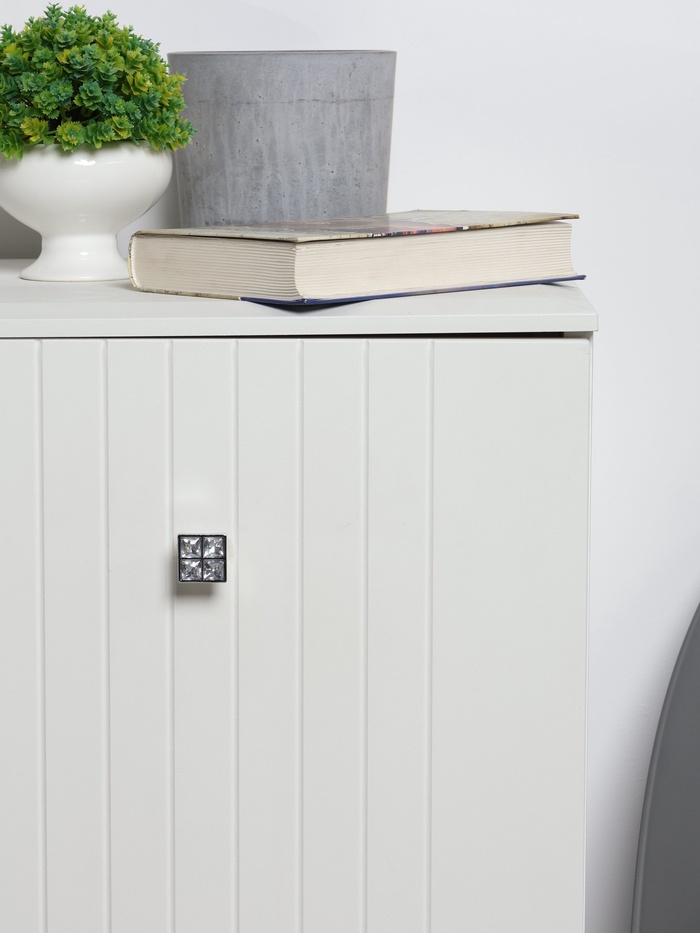 Ручка-кнопка CAPPIO, 27×27 мм, цвет хром, 8 шт.