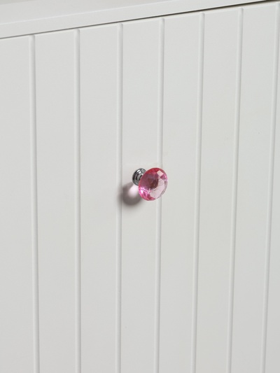 Ручка-кнопка CAPPIO «Алмаз», цвет розовый, стеклянная, d=30 мм, 8 шт.