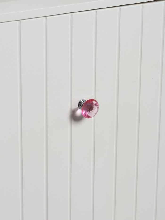 Ручка-кнопка CAPPIO «Алмаз», цвет розовый, стеклянная, d=30 мм, 8 шт. - Фото 1