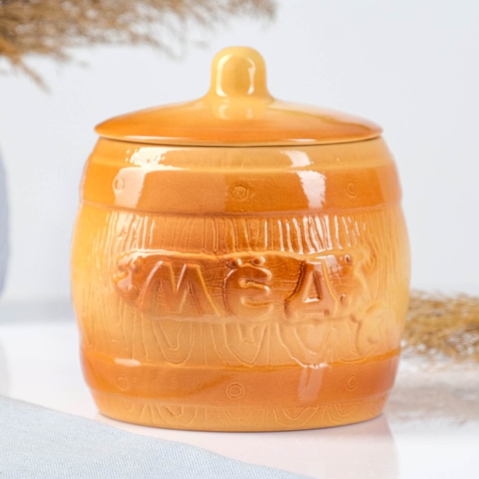 Бочонок для мёда Борисовская керамика «Классика», 1.2 л, бежевый - Фото 1