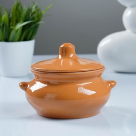 Горшок для запекания Борисовская керамика Лакомка, 500 мл, оранжевый (комплект 2 шт)
