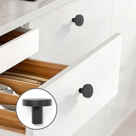 Ручка-кнопка CAPPIO PK325, d=30 мм, цвет черный, 8 шт.