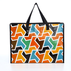 Сумка хозяйственная на молнии, цвет чёрный/разноцветный - фото 25863468